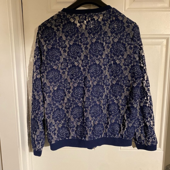 Blue Lace Zip Up Jacket - Picture 3 of 3